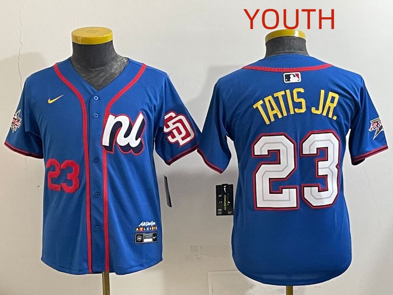 Youth 2025 San Diego Padres 23 Tatis jr Blue All star Nike MLB Jersey style 6